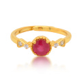 925 sliver natural ruby ring